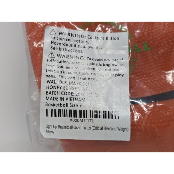 Glowcity Glow in the Dark Basketball, Light Up 2 LED Indoor Outdoor w/ Batteries - Picture 7 of 8